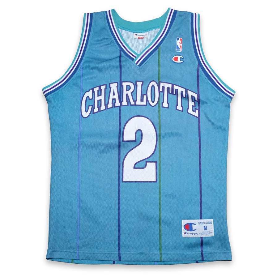 Vintage Larry Johnson Charlotte Hornets Jersey Medium - Double Double Vintage