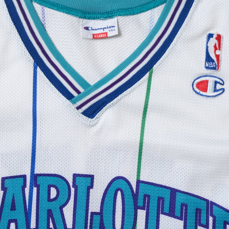 Vintage Champion Charlotte Hornets Jersey Large XLarge Double