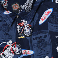 Vintage Harley Davidson Pattern Shirt XLarge
