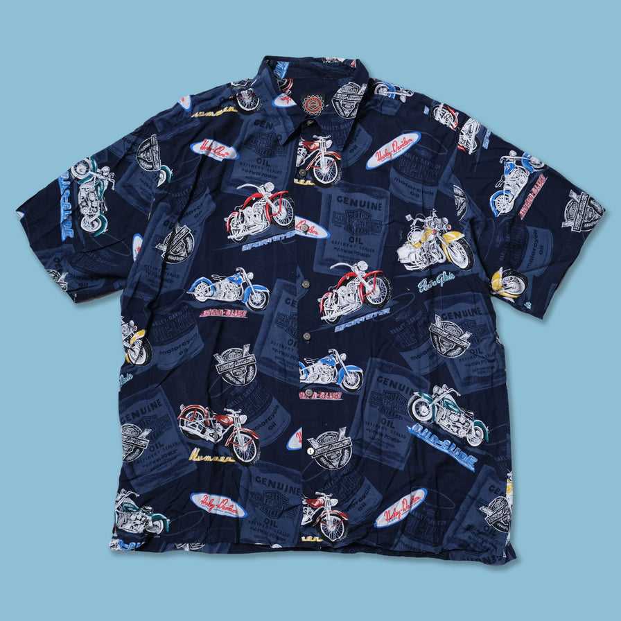 Vintage Harley Davidson Pattern Shirt XLarge