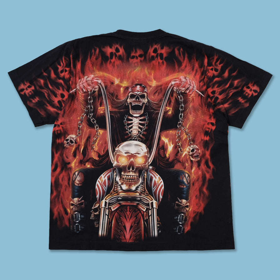 Vintage Skull Biker T-Shirt Medium / Large