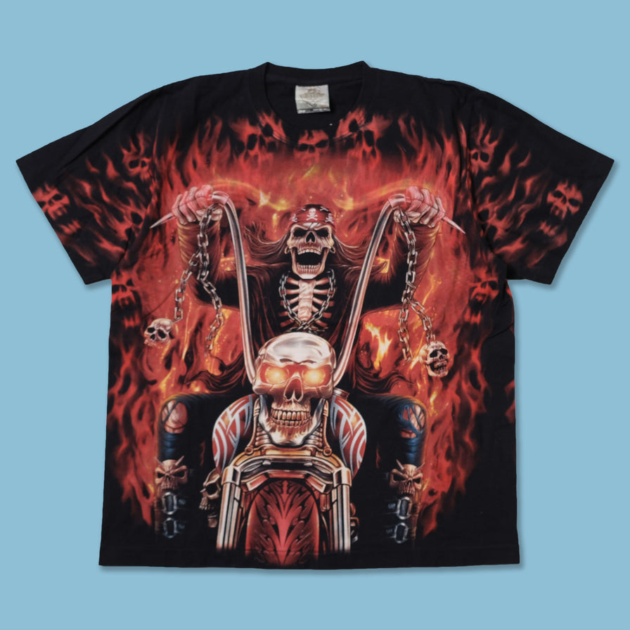 Vintage Skull Biker T-Shirt Medium / Large