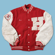 Vintage College Wool Leather Jacket XLarge