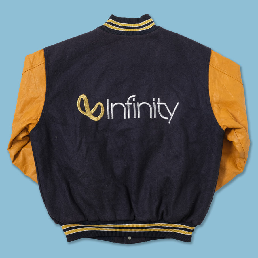 Vintage Infinity College Wool Leather Jacket Large