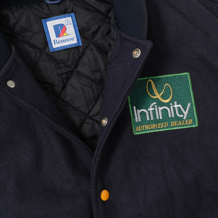 Vintage Infinity College Wool Leather Jacket Large