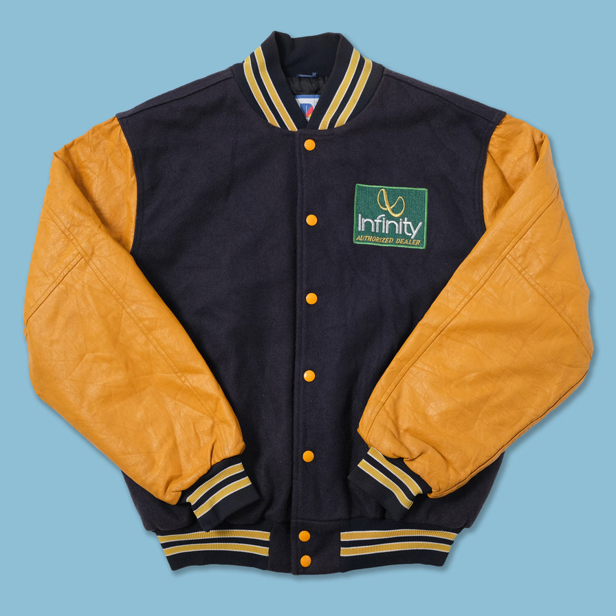 Vintage Infinity College Wool Leather Jacket Large