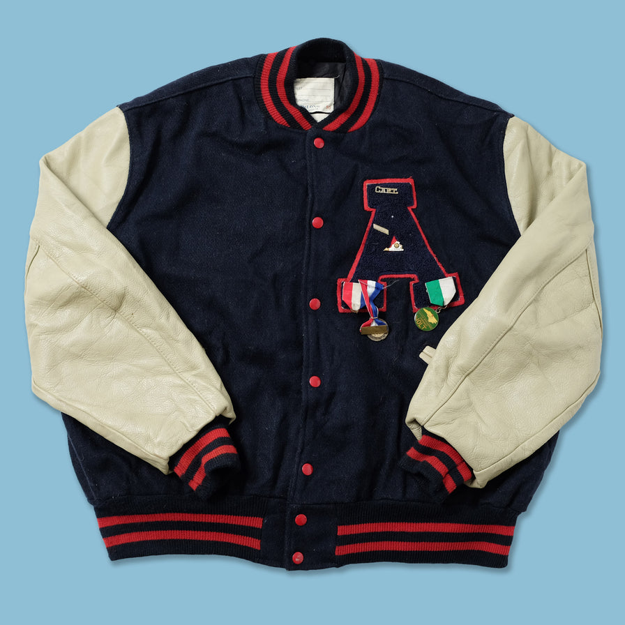 Vintage College Wool Jacket Large