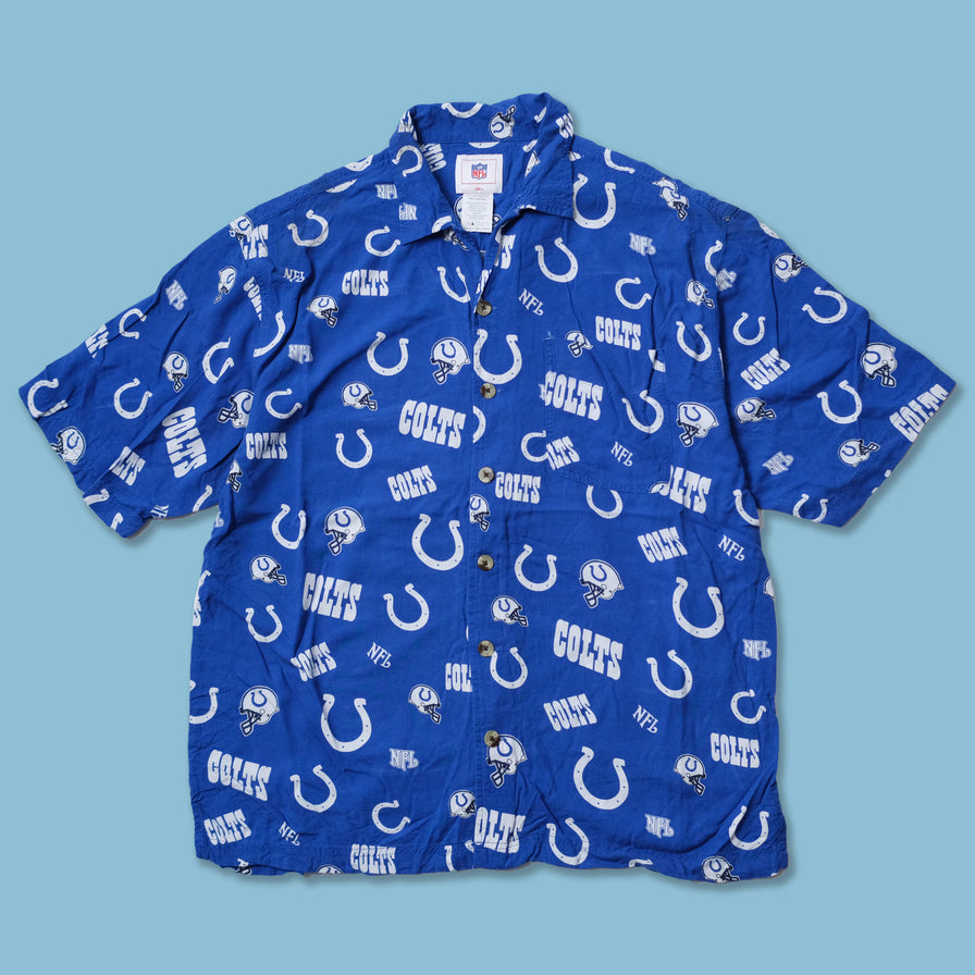Vintage Indianapolis Colts Pattern Shirt Large