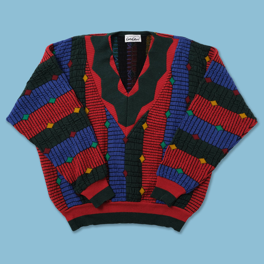 Vintage Carlo Colucci V-Neck Sweater Large
