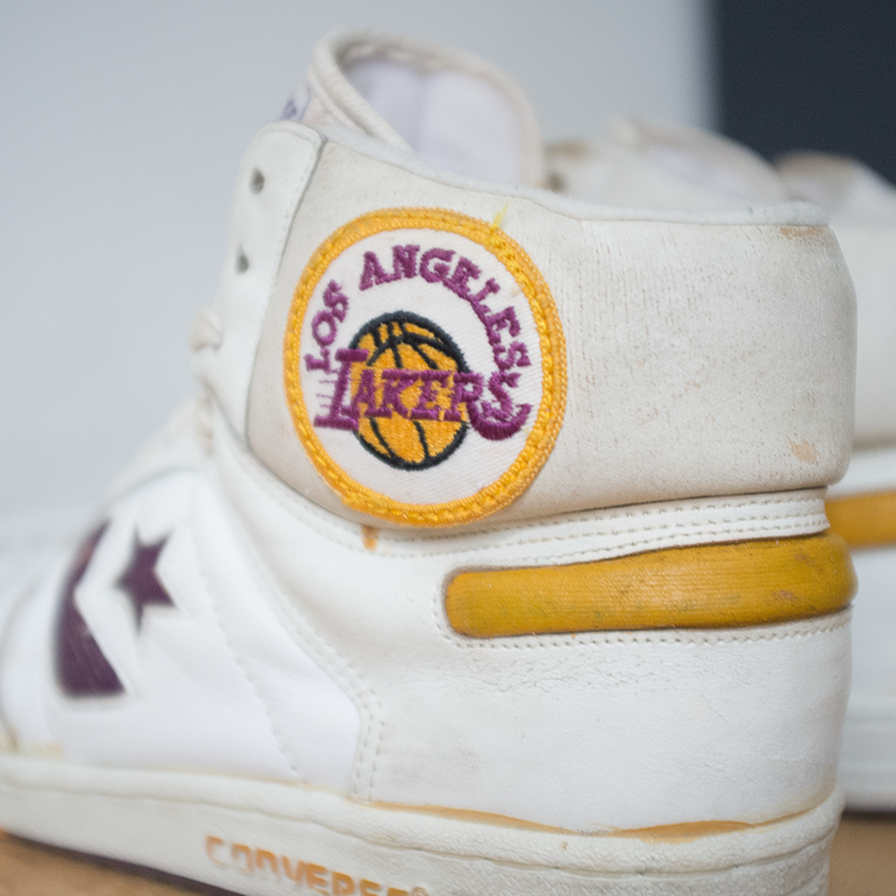 90s Converse All Star LA Lakers US 7.5 Double Double Vintage
