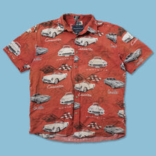 Vintage Corvette Pattern Shirt Large
