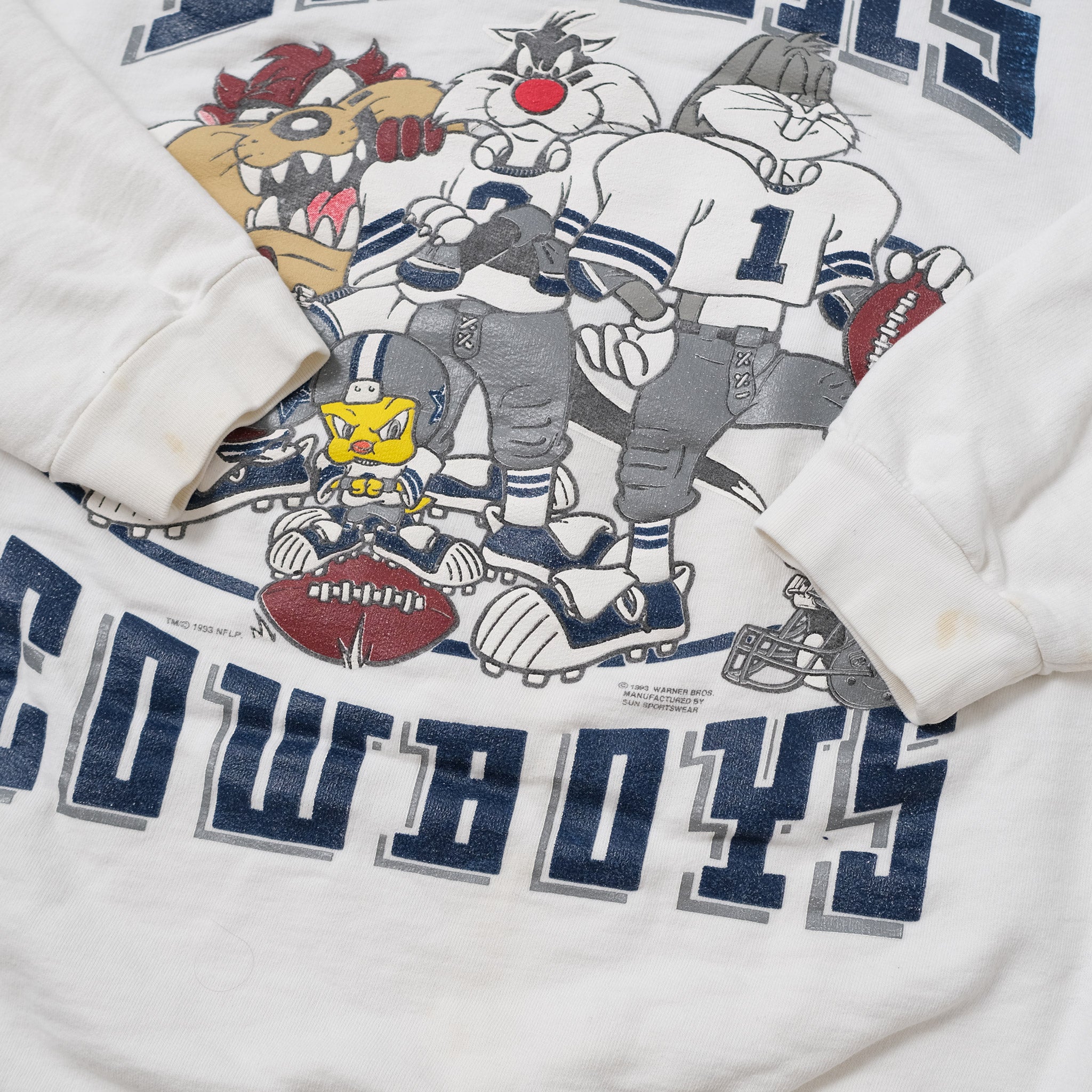 Vintage 1993 Dallas Cowboys Looney Tunes T-shirt NFL Size M