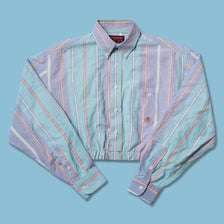 Vintage Women's Cropped Vertical Striped Shirt Onesize