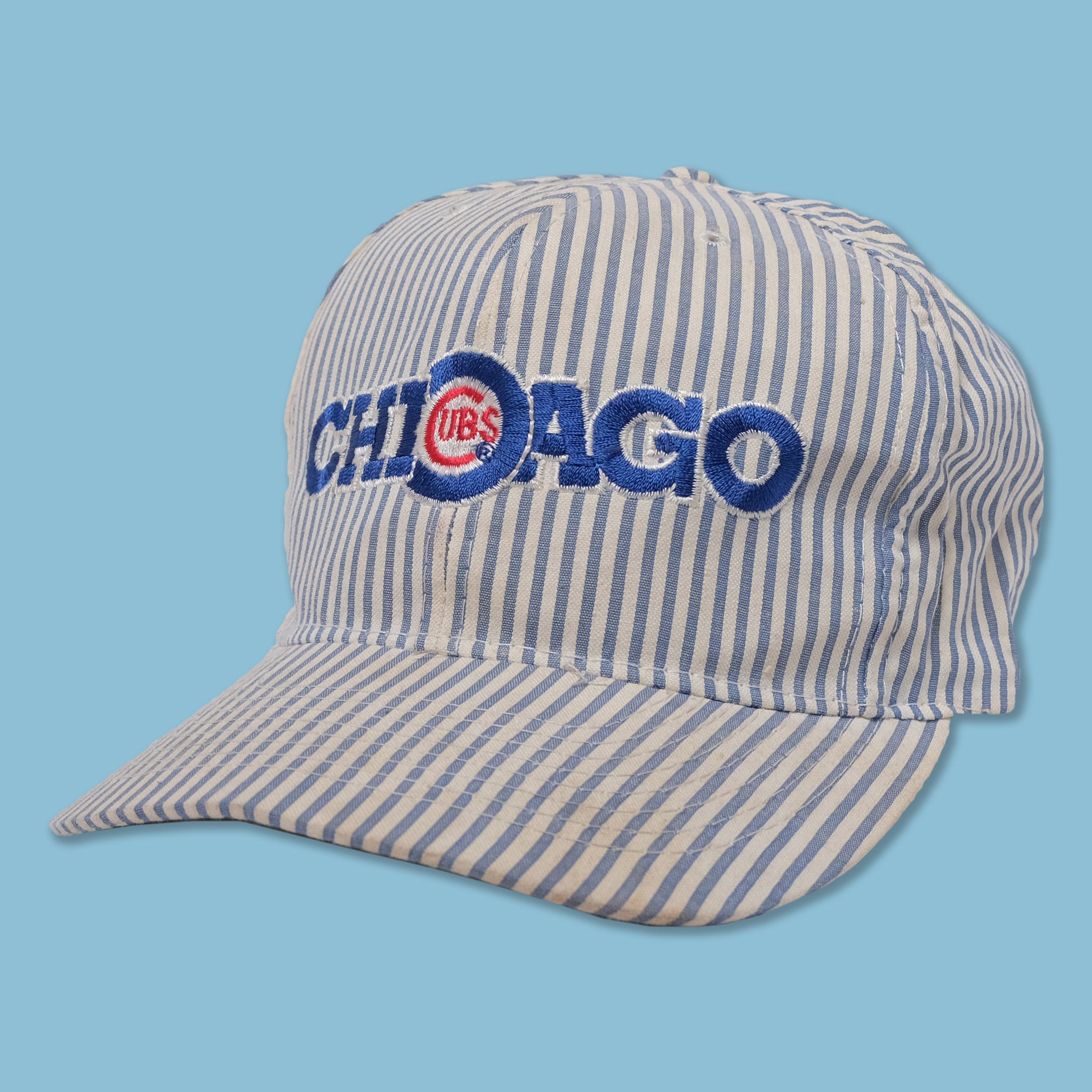 Chicago Cubs Vintage Corduroy Blue Snapback Hat Cap Baseball