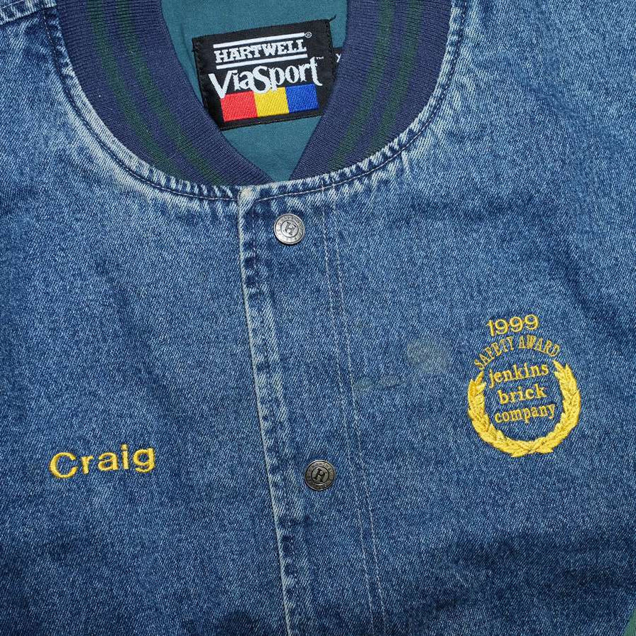 Vintage Denim College Jacket XLarge