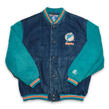 Vintage Starter Miami Dolphins Denim College Jacket Large / XLarge