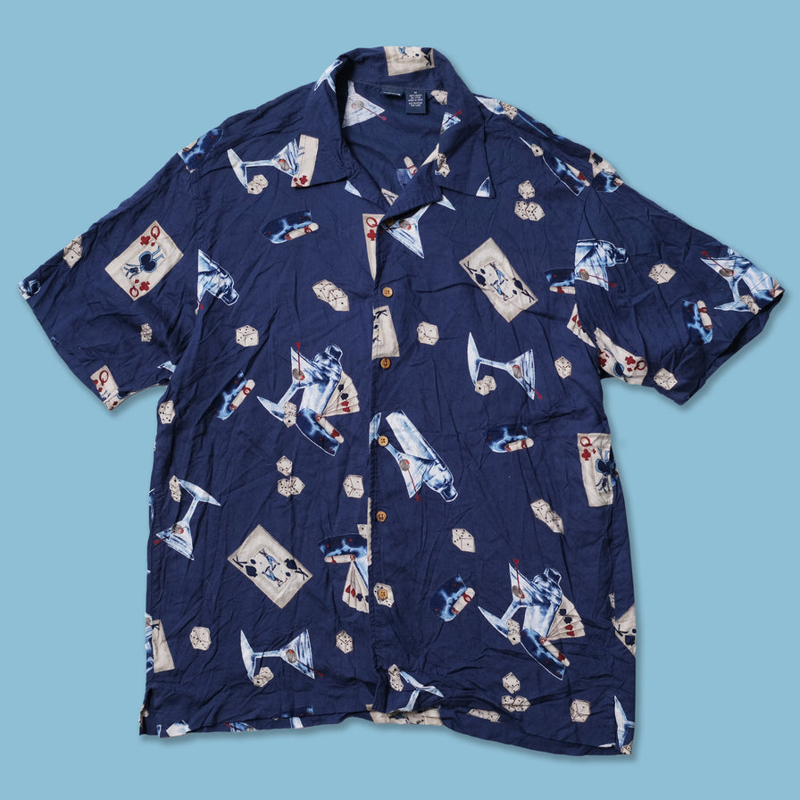 Vintage Gambling Pattern Shirt Large