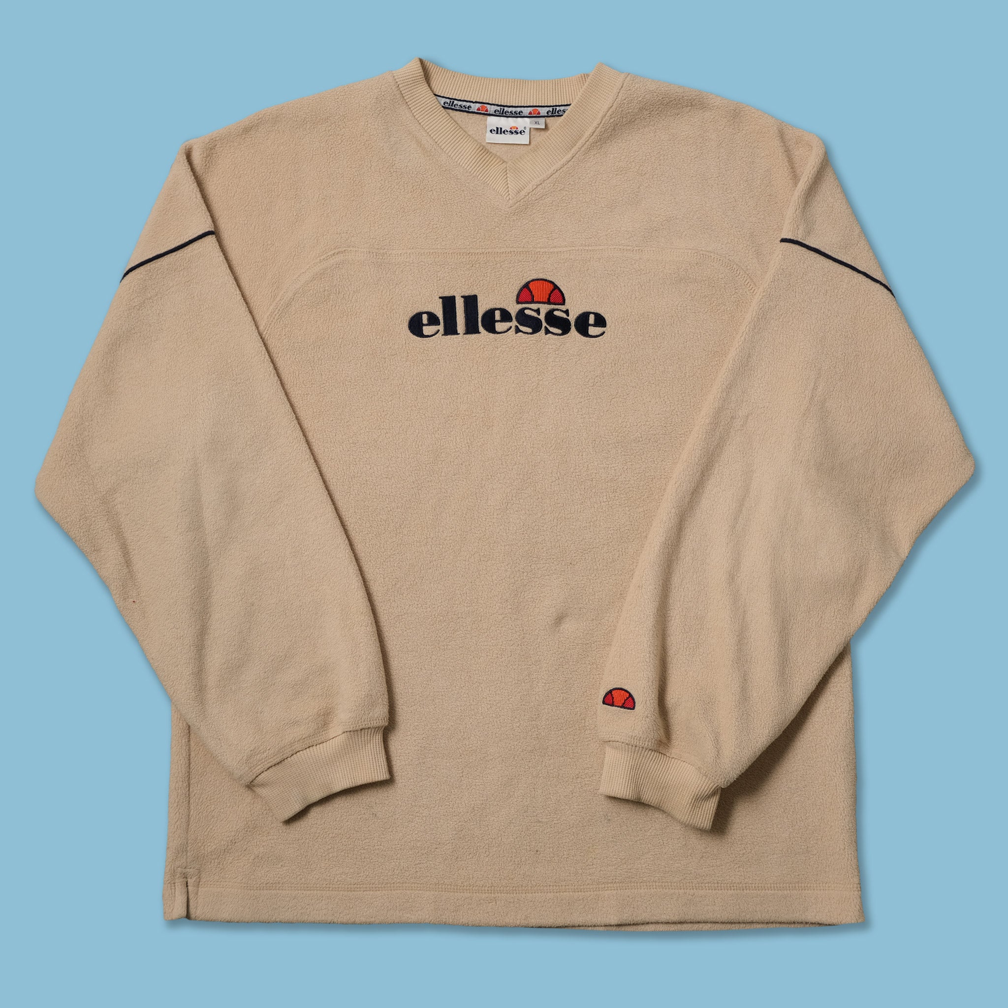 Vintage Ellesse V-Neck Fleece XLarge Double Double Vintage