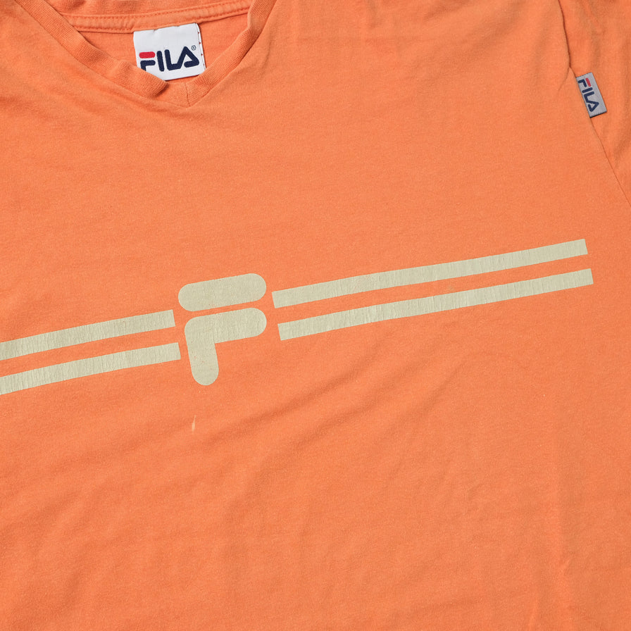 Vintage Fila V-Neck T-Shirt XXL