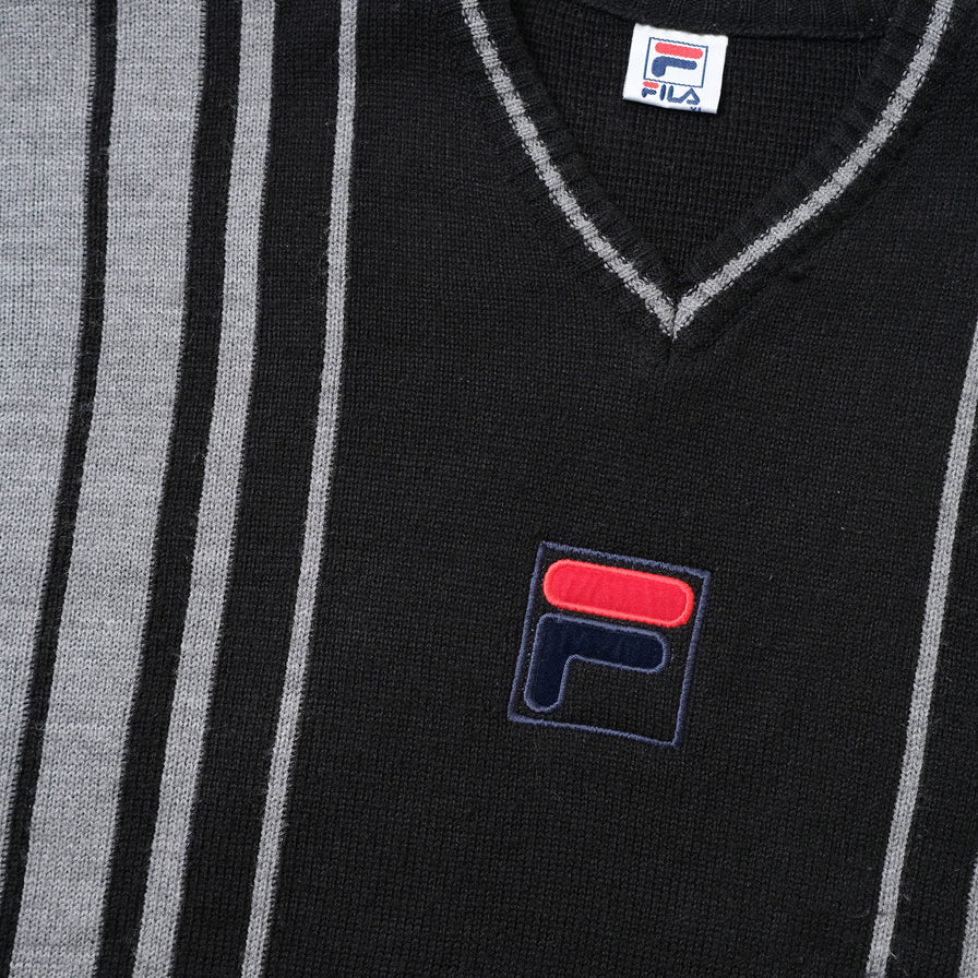 Vintage Fila V-Neck Knit Sweater XLarge