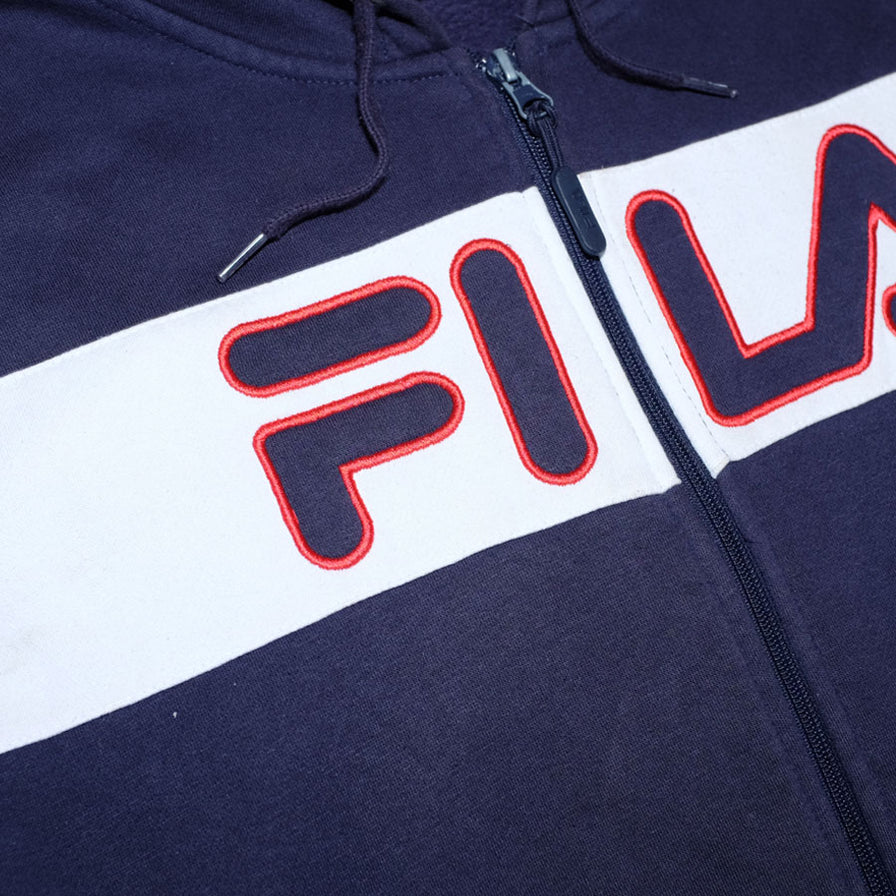 Vintage Fila Logo Zip Hoody Large - Double Double Vintage