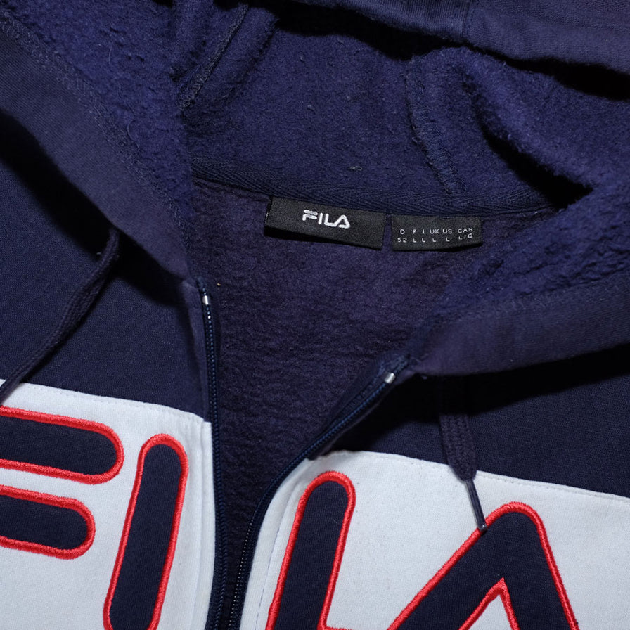 Vintage Fila Logo Zip Hoody Large - Double Double Vintage