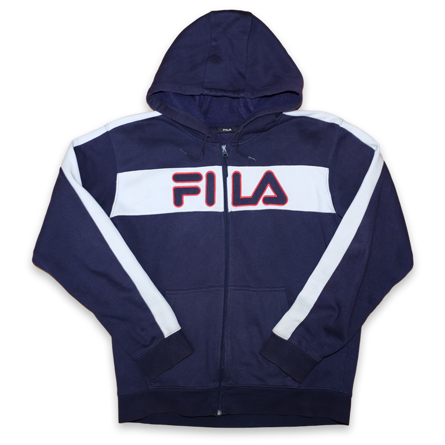 Vintage Fila Logo Zip Hoody Large - Double Double Vintage