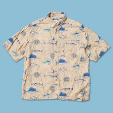 Vintage Columbia Fish Pattern Shirt Large