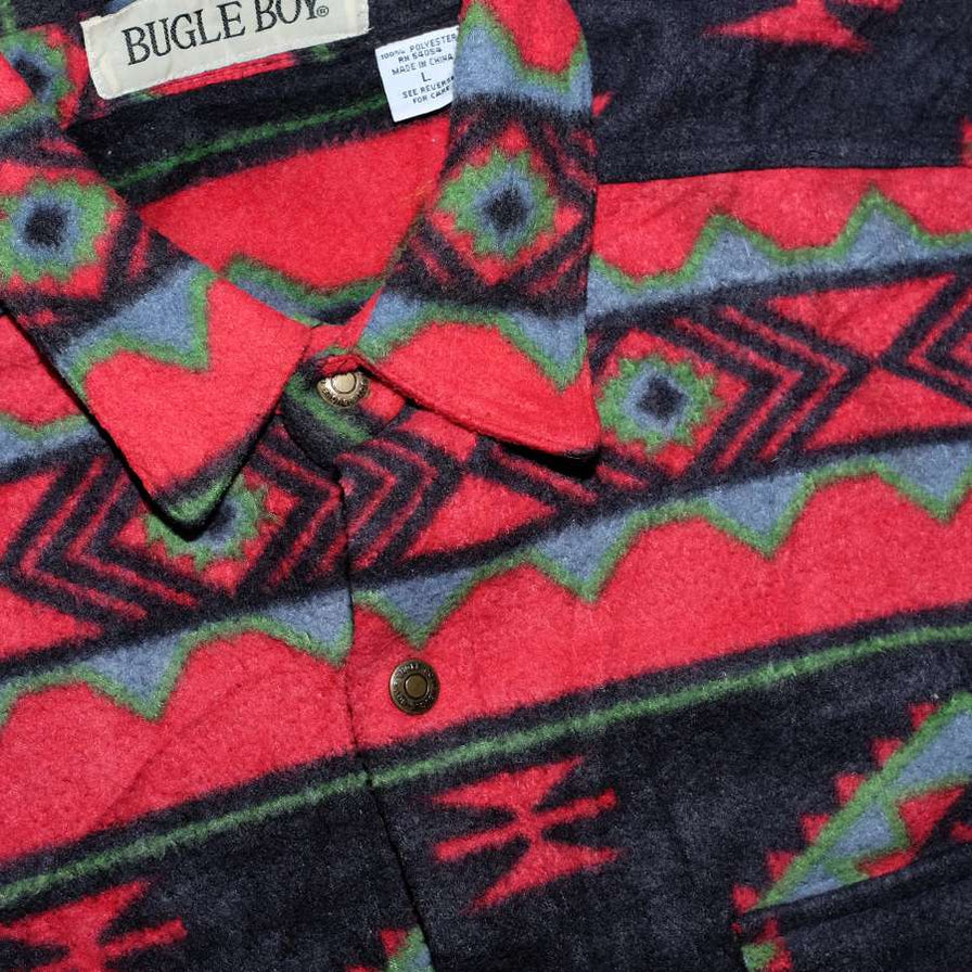 Vintage Pattern Fleece Shirt XLarge