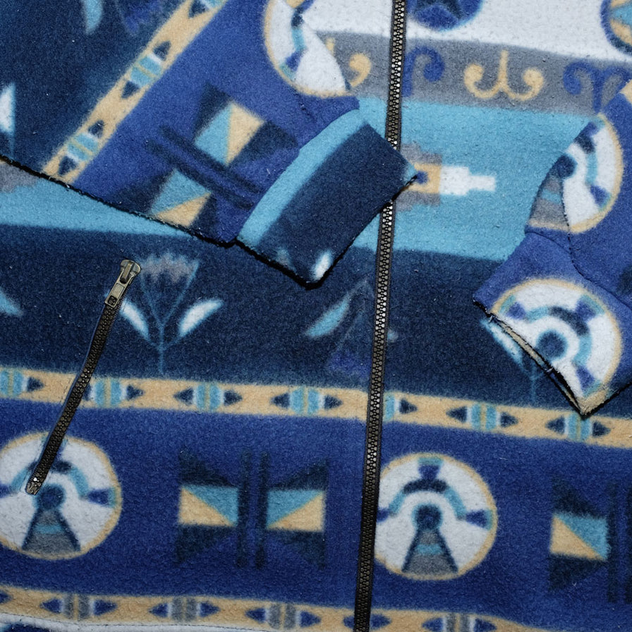 Vintage Pattern Fleece Jacket Medium - Double Double Vintage