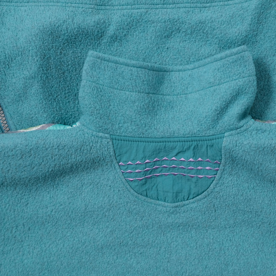 Vintage Pattern Q-Zip Fleece Large
