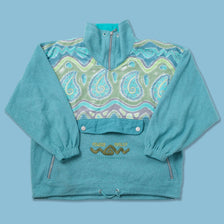 Vintage Pattern Q-Zip Fleece Large