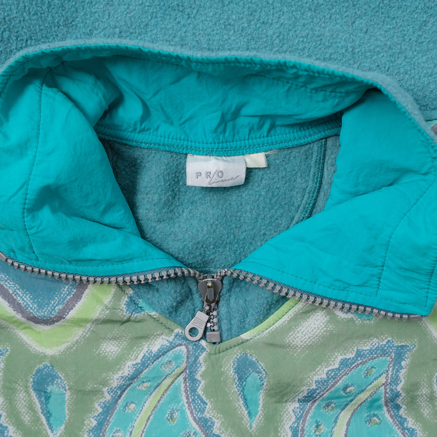 Vintage Pattern Q-Zip Fleece Large
