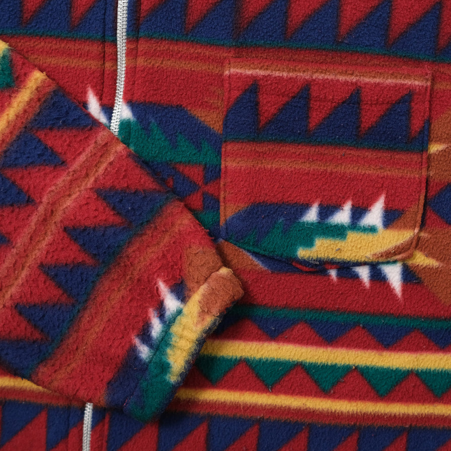 Vintage Pattern Fleece Jacket Large