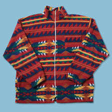 Vintage Pattern Fleece Jacket Large