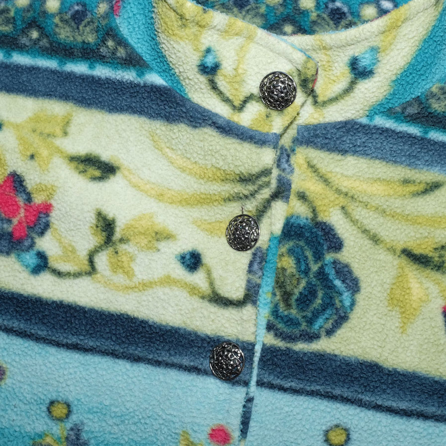 Vintage Pattern Snap Fleece Medium - Double Double Vintage