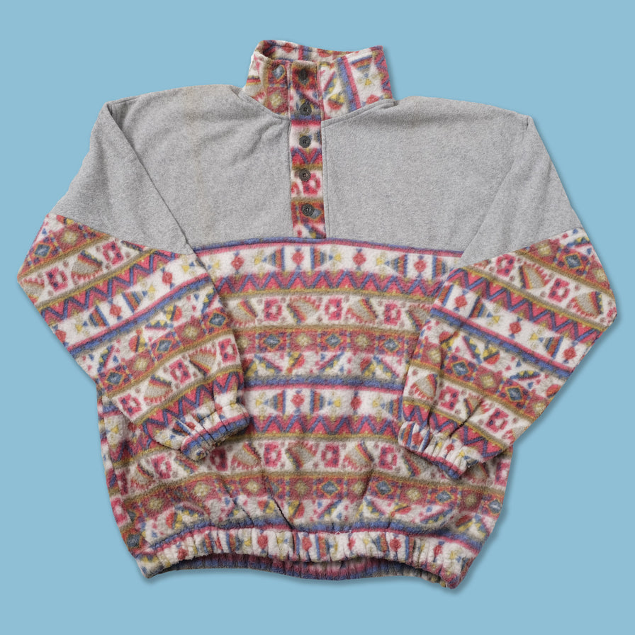 Vintage Pattern Q-Zip Fleece Large / XLarge