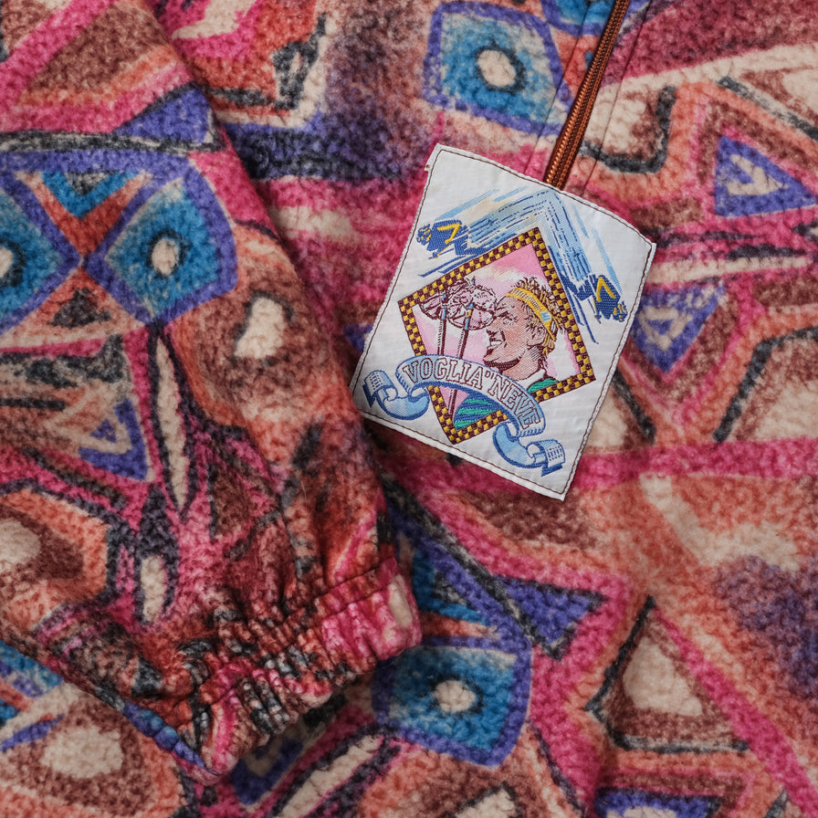 Vintage Pattern Q-Zip Fleece Medium