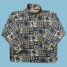 Vintage Pattern Q-Zip Fleece Large