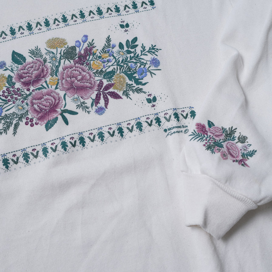 Vintage Flower Mock Neck Sweater Large