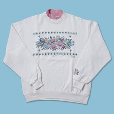 Vintage Flower Mock Neck Sweater Large
