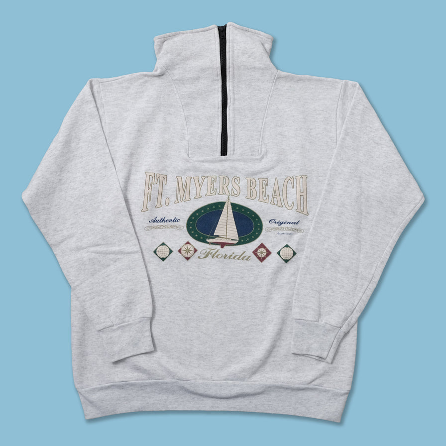 Vintage Ft. Myers Beach Q-Zip Sweater Medium