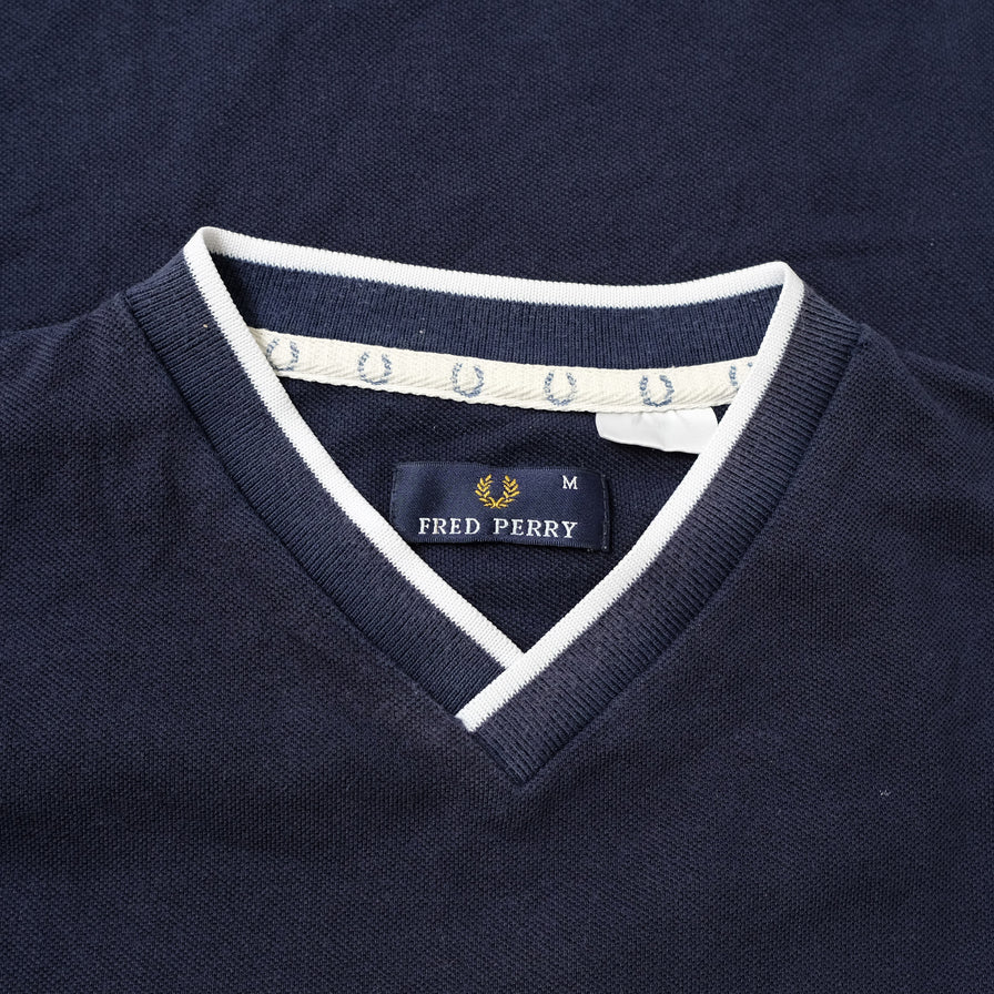 Vintage Fred Perry V Neck T Shirt Medium Double Double Vintage