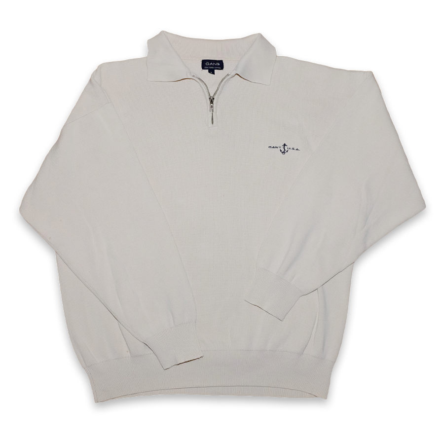 Gant Quater Zip Sweatshirt Large - Double Double Vintage