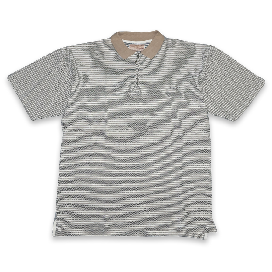 Vintage Guess Striped Zip Polo XLarge - Double Double Vintage