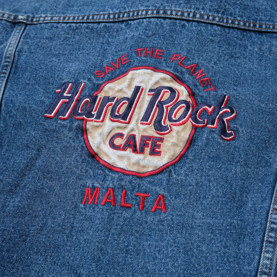 Vintage Hard Rock Cafe Malta Denim Jacket Large / XLarge