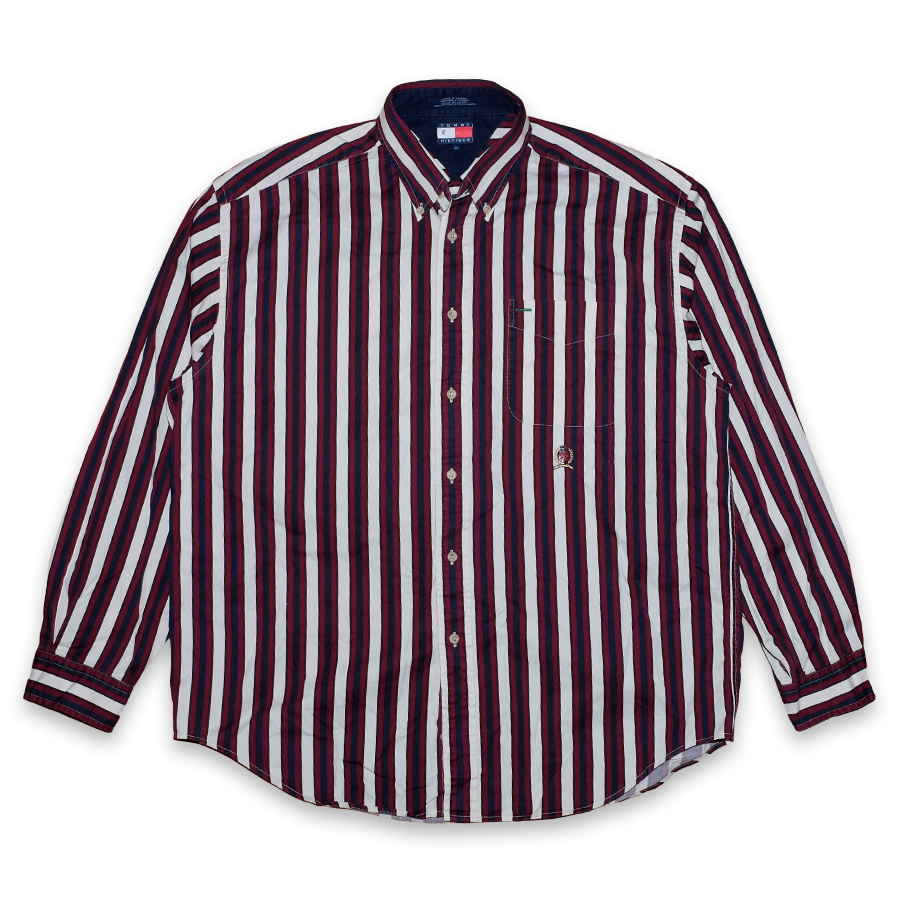 Vintage Tommy Hilfiger Striped Shirt Large | Double Double Vintage