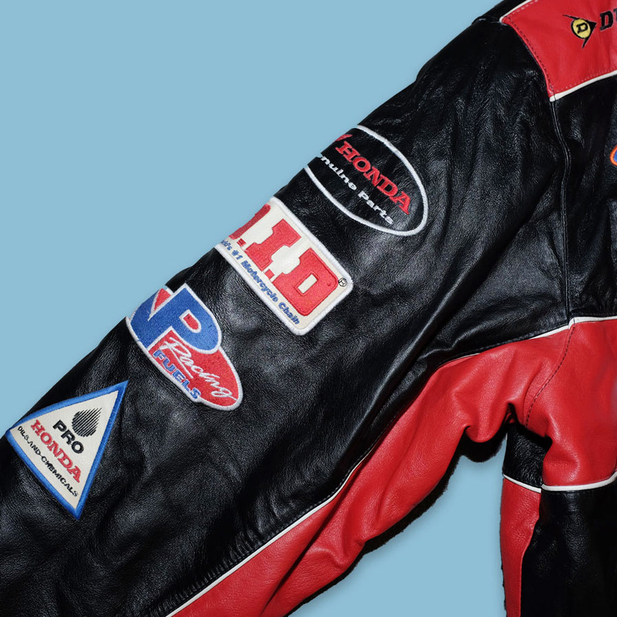 Vintage Honda Leather Racing Jacket Large - Double Double Vintage