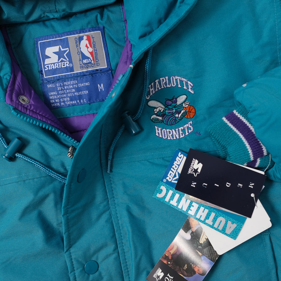 Vintage 90s Charlotte Hornets Starter Jacket Kids Size Large