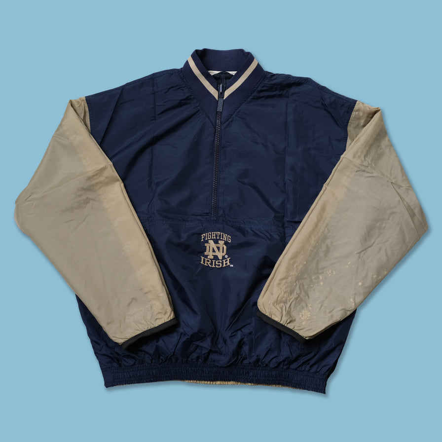 Vintage Notre Dame Reversible Q-Zip Windbreaker Medium